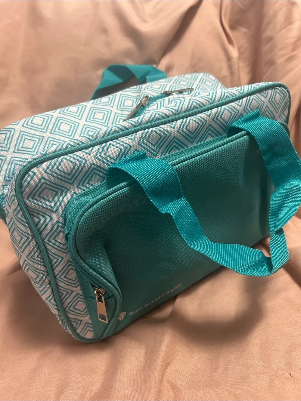 Diamond Press (DP) Marquise Storage Bag Turquoise Geometric Travel for Crafts